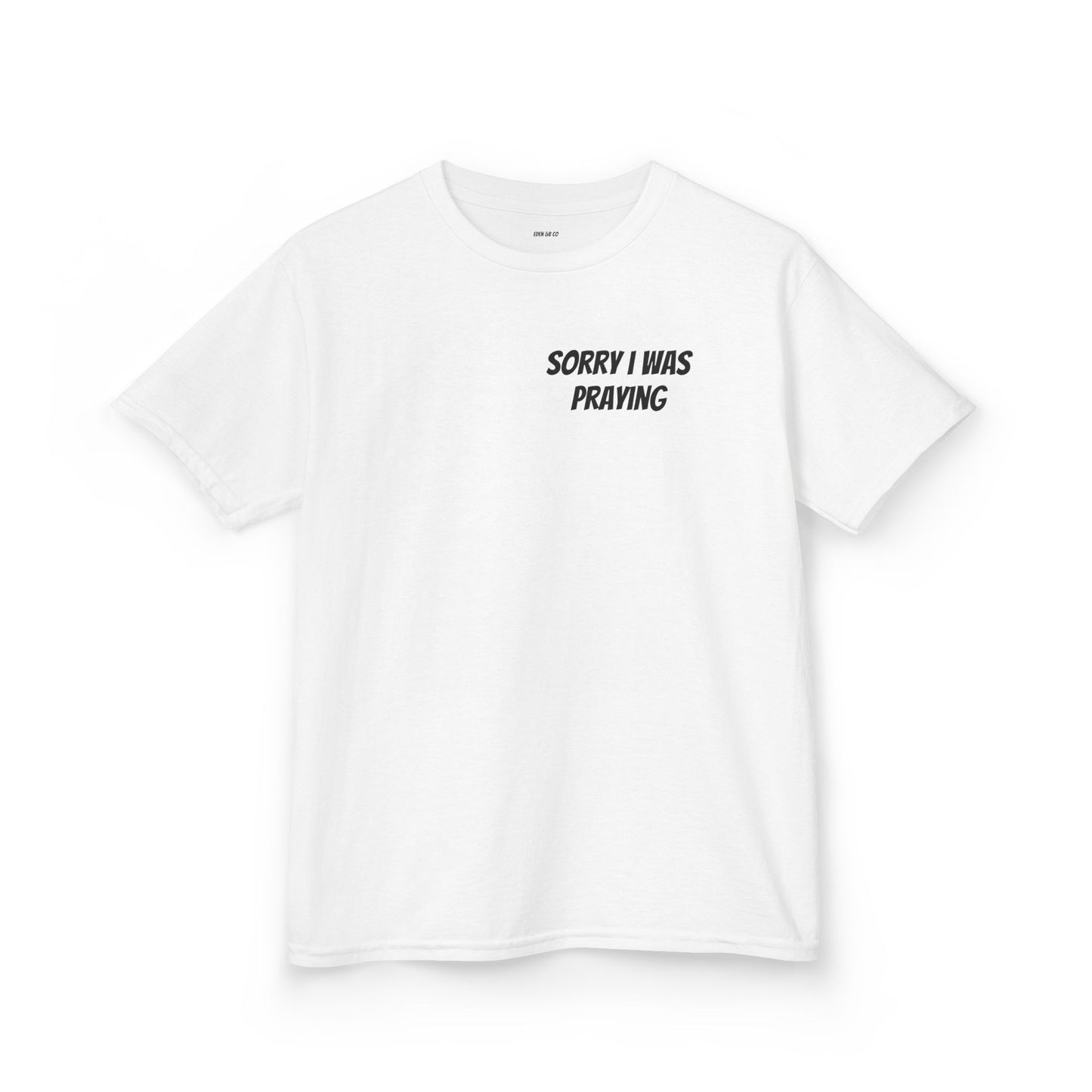 Kids Tee — "Sorry I Was Praying" Minimalist Religious Kids T-Shirt